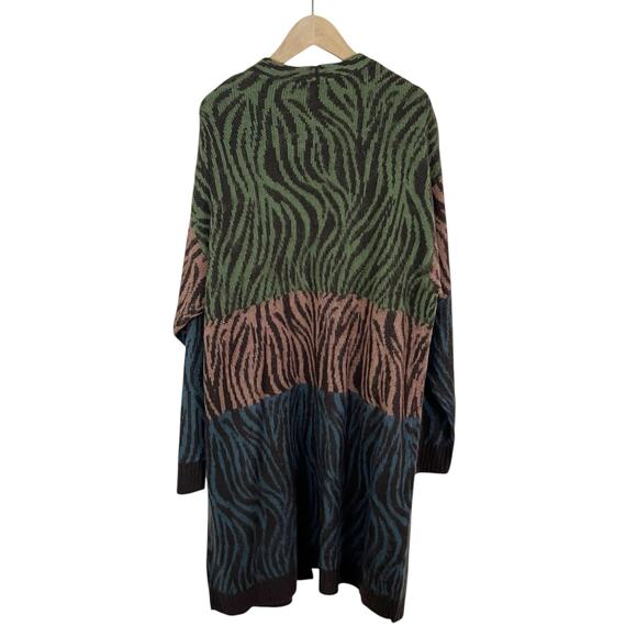 NWT Jessica Simpson Color Block Zebra Animal Print Cardigan Sweater Size Large - Picture 5 of 8